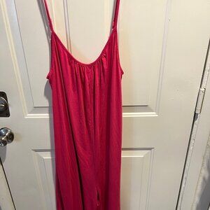 Bright Pink Sweat Overalls Sz XL